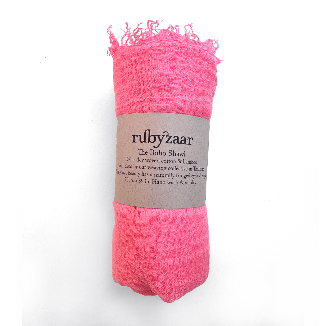 Boho Scarf - Neon Pink