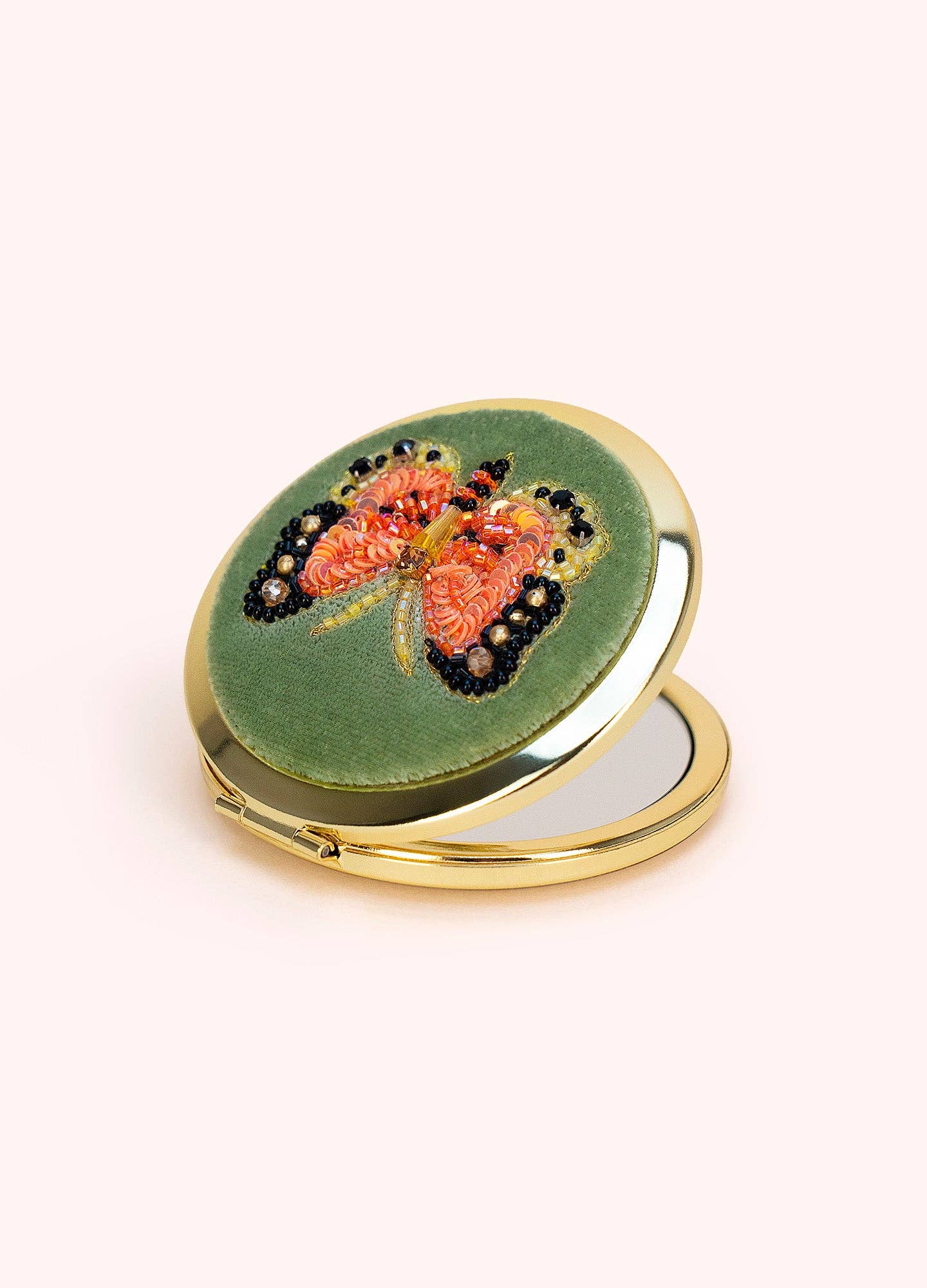 Embroidered Compact Mirror - Bonny Butterfly