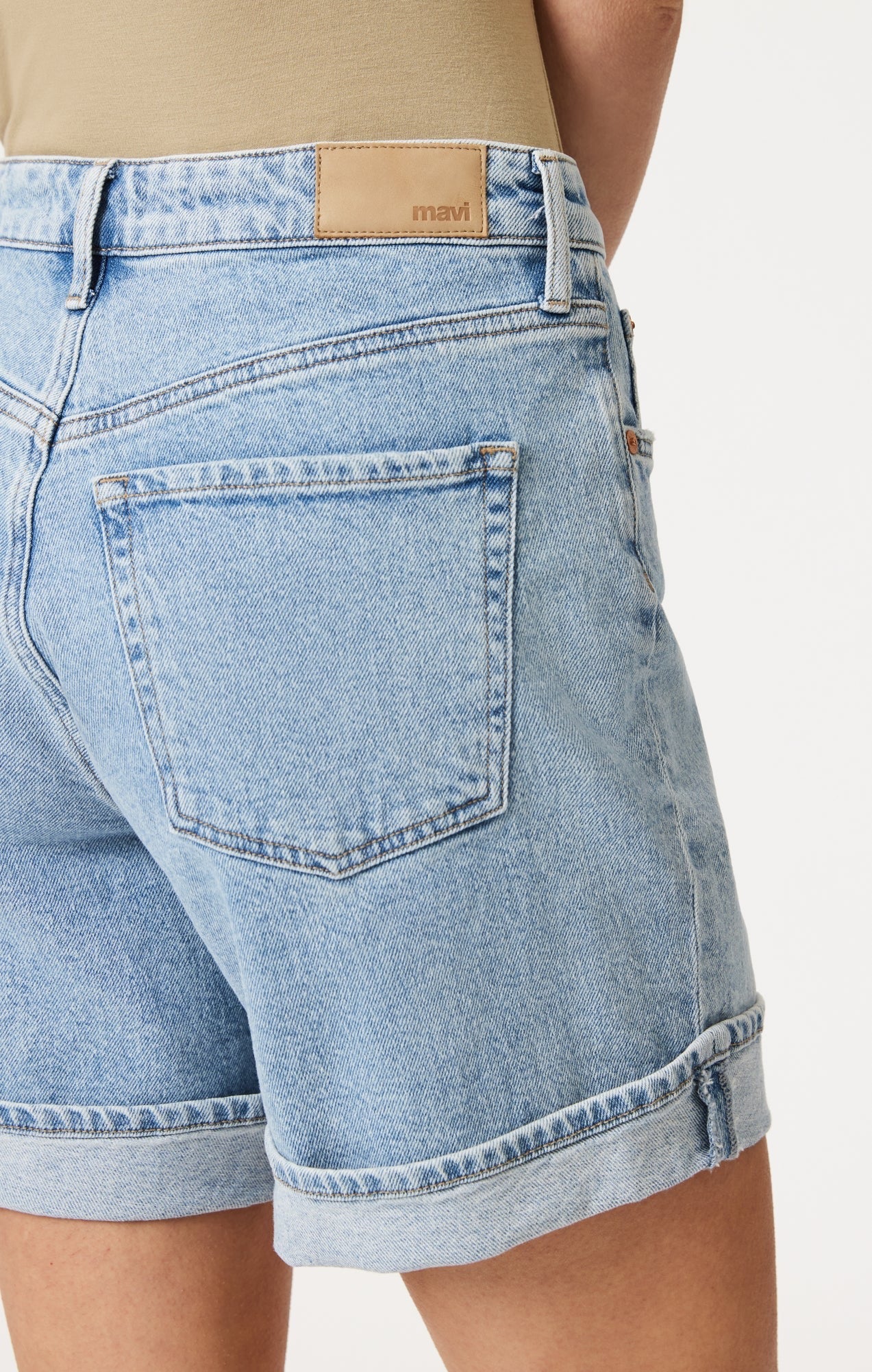 MAVI HEIDI CUFFED DENIM SHORTS