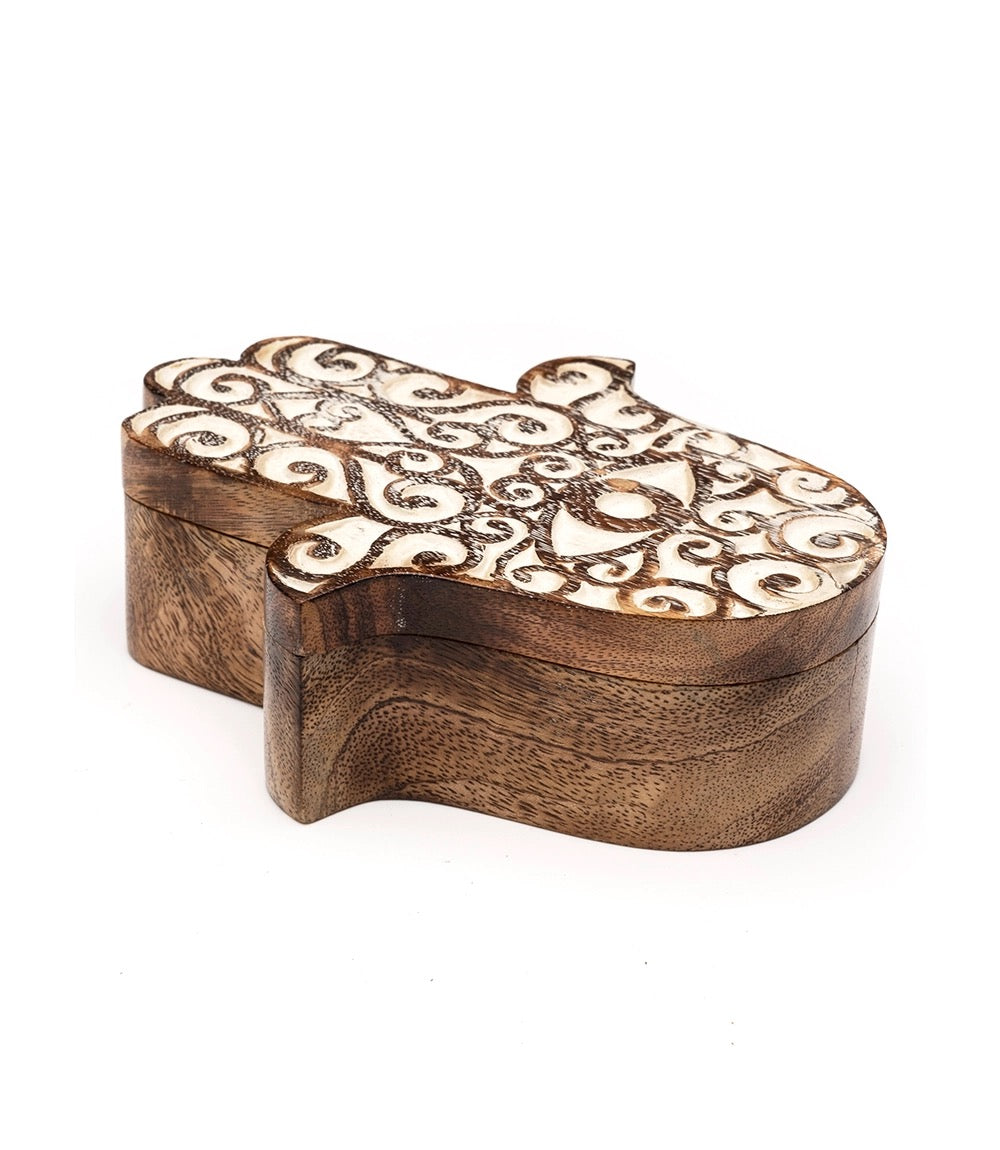 HAMSA ANTIQUE FINISH PIVOT BOX