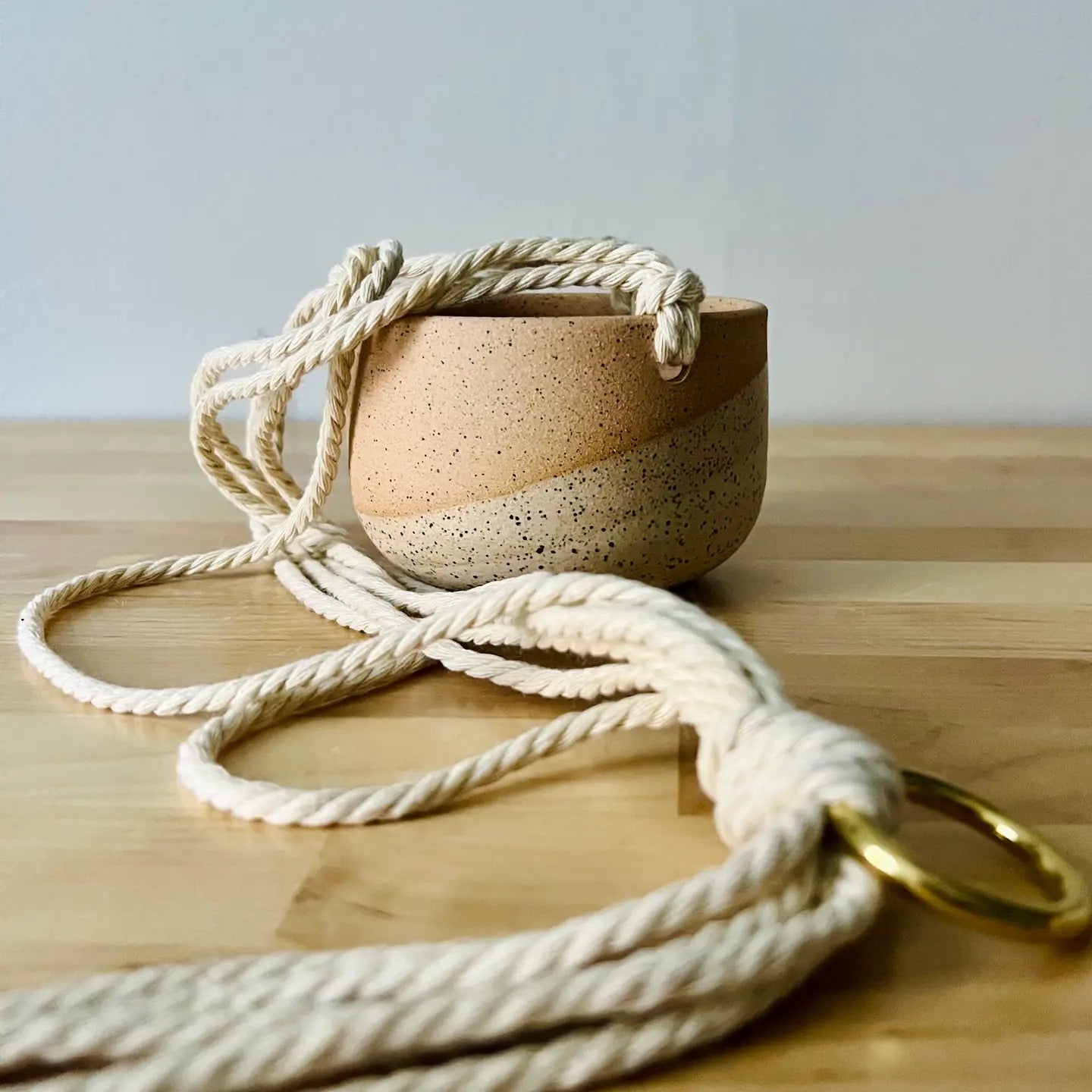 SMALL HANGING ORB PLANTER WITH CORD