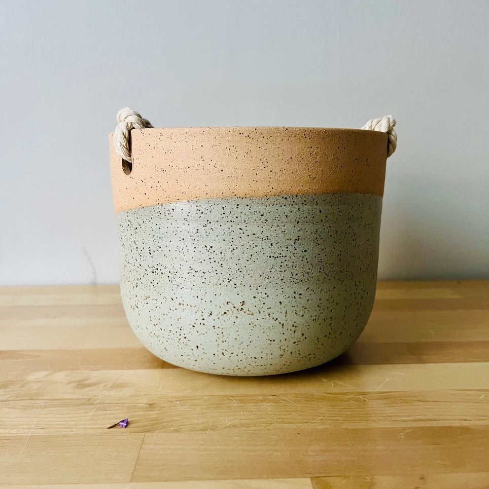 SMALL HANGING ORB PLANTER WITH CORD