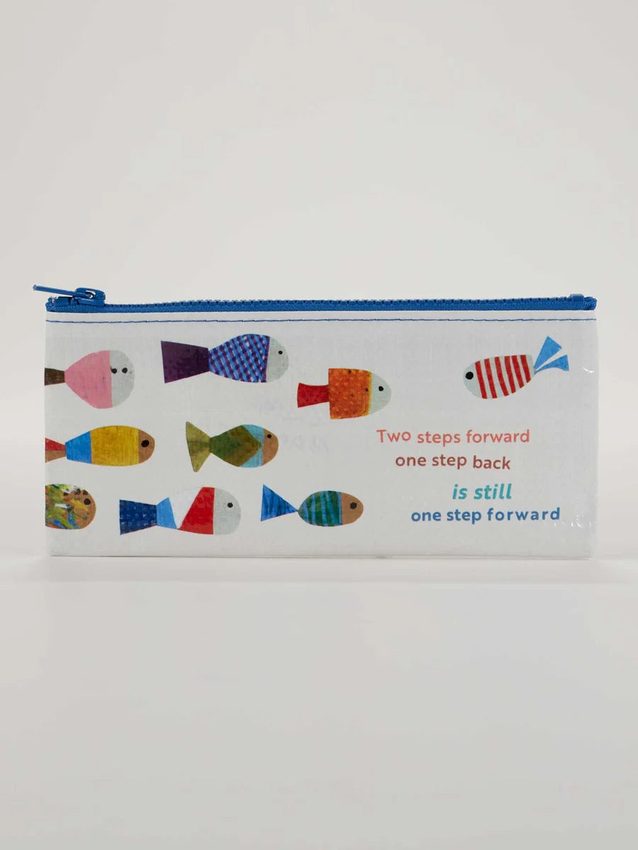 BLUE Q TWO STEPS FORWARD PENCIL. CASE