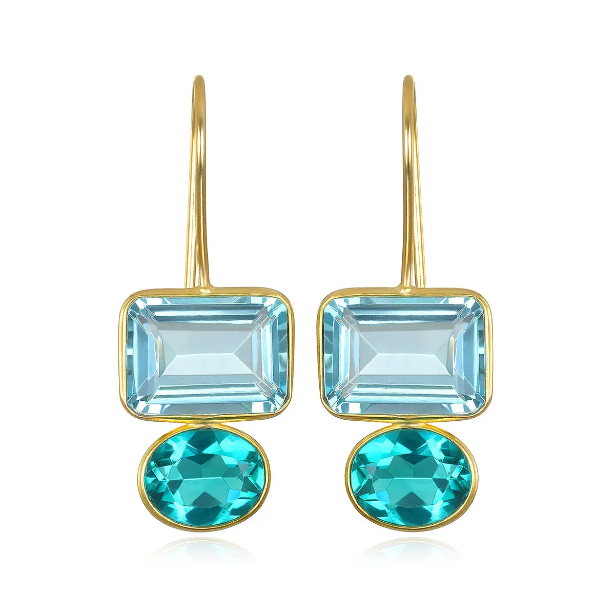 VALENCIA EARRINGS-SKY BLUE & TEAL GOLD