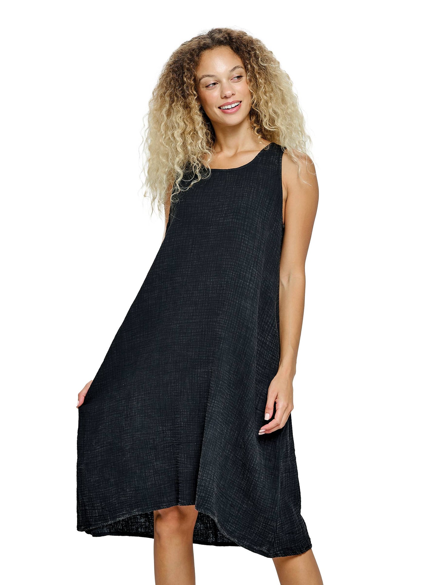 Boho Vintage Washed Crinkle Dress