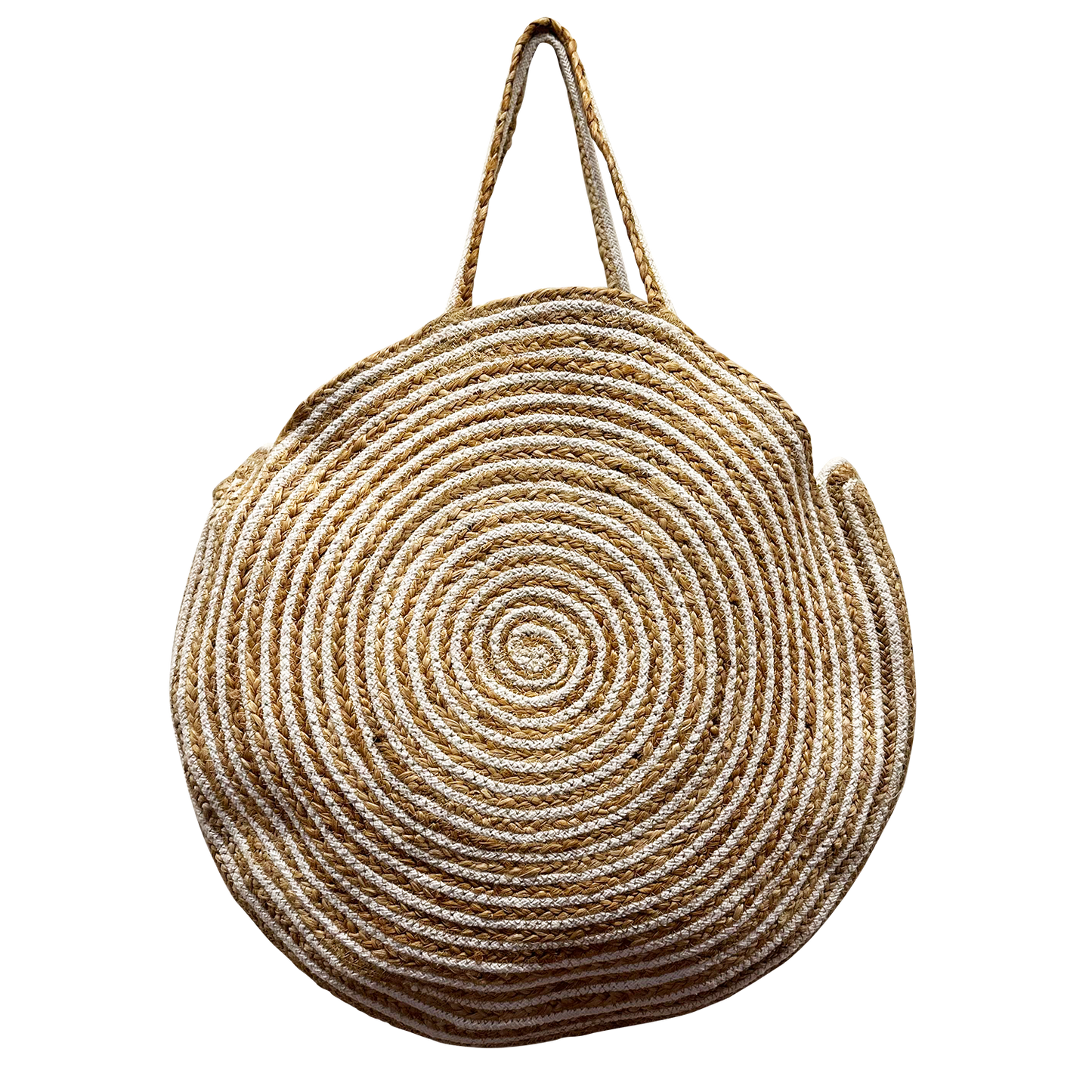 Extra Large Striped Pure Jute Unisex Beach Tote Bag