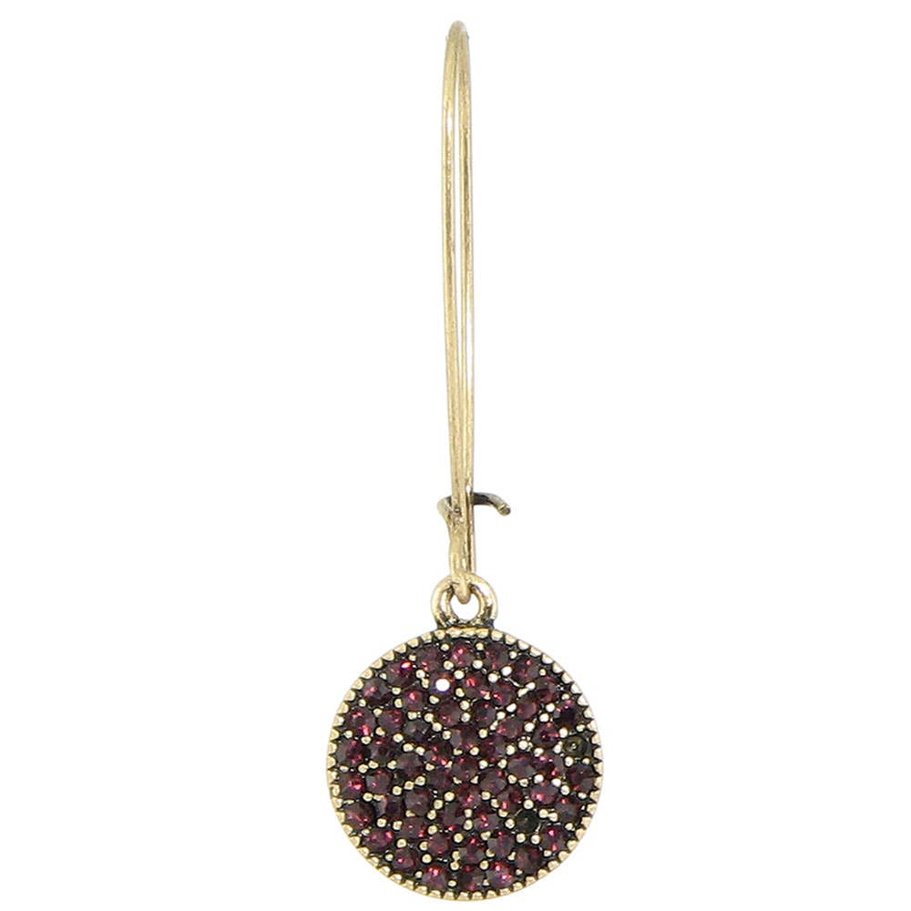 Long Pave Round Earrings