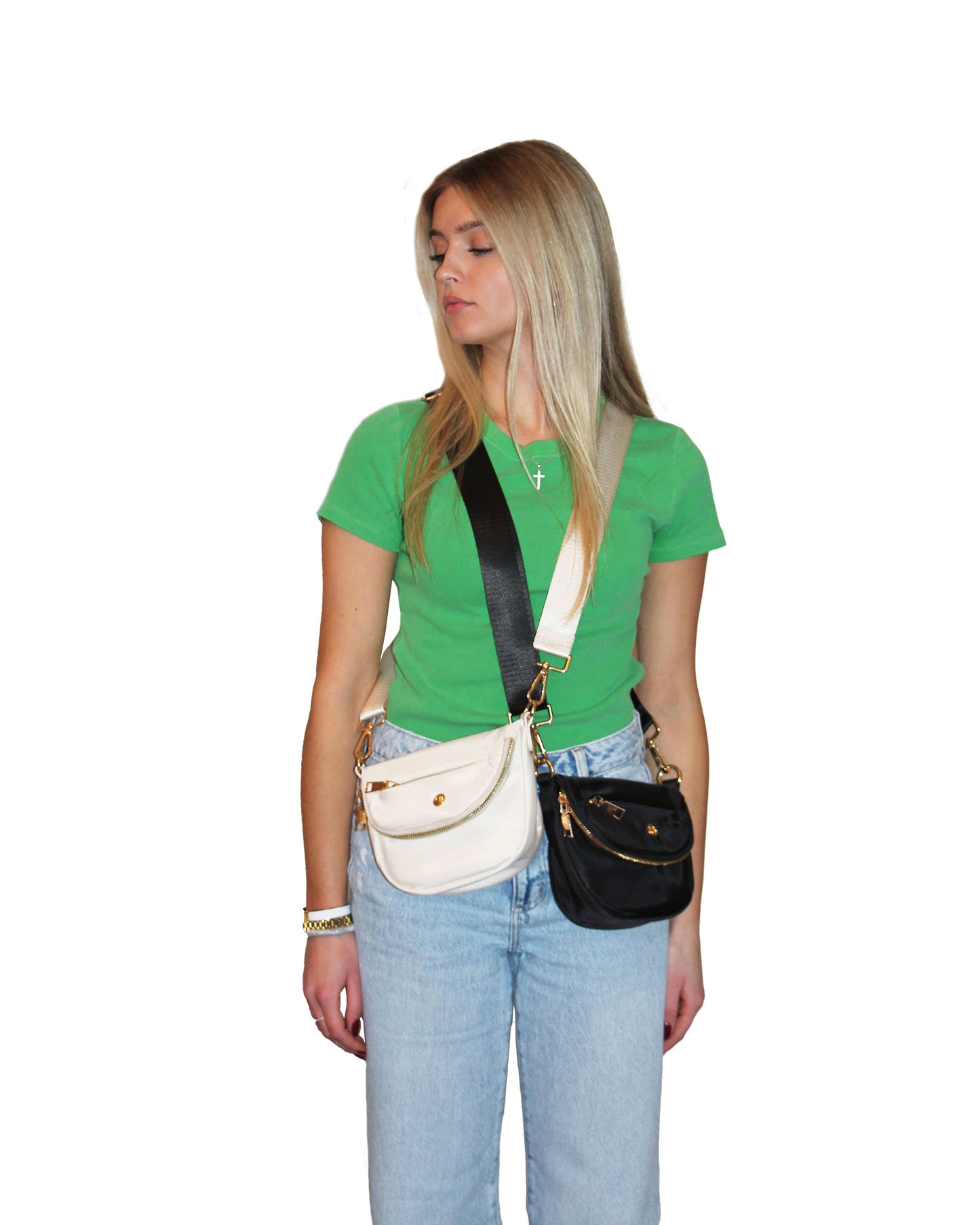 Nylon Crossbody ShoulderBag Eggshell Cream SMALL