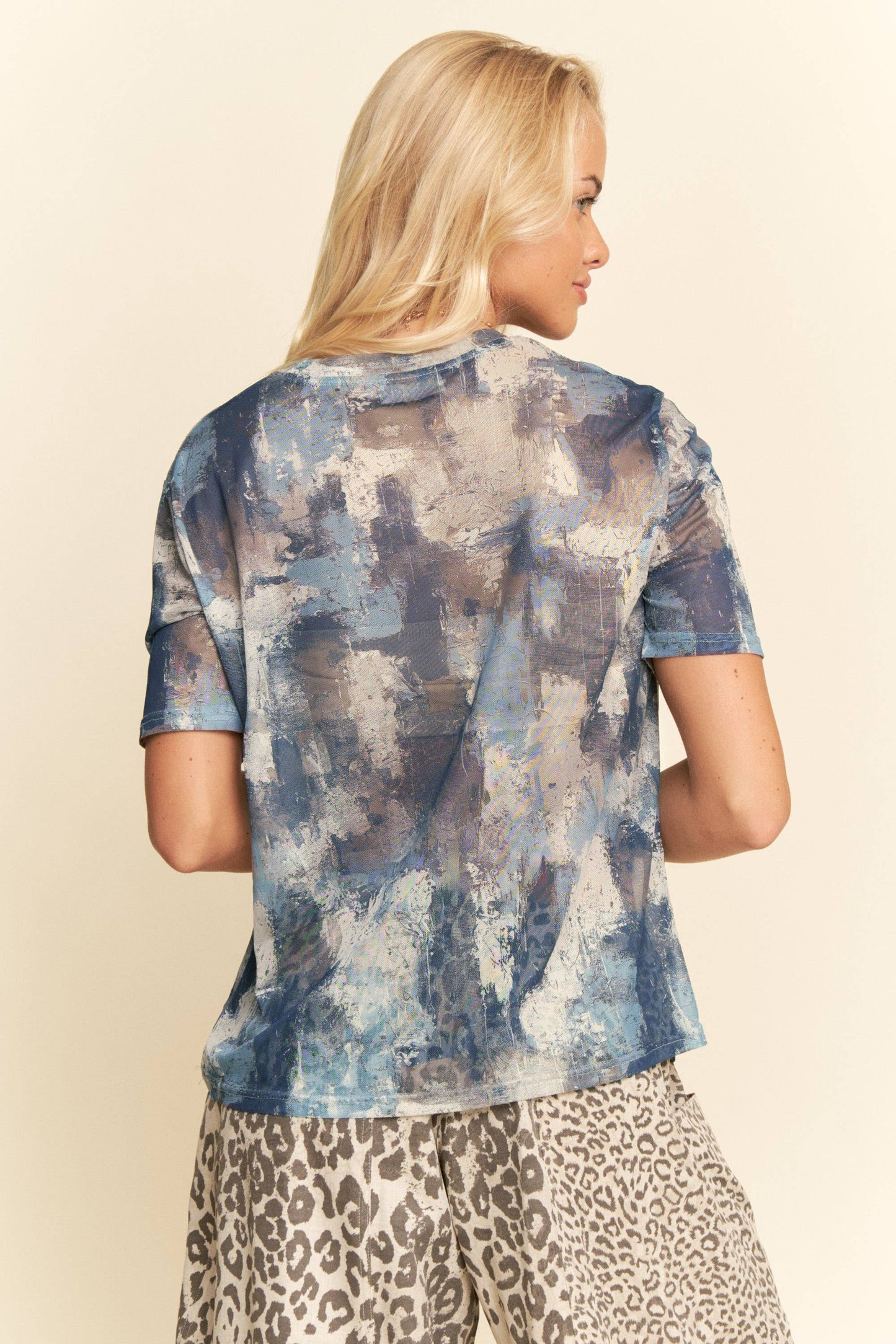 SHORT SLEEVE COVER UP MESH TOP LIGHTWEIGHT