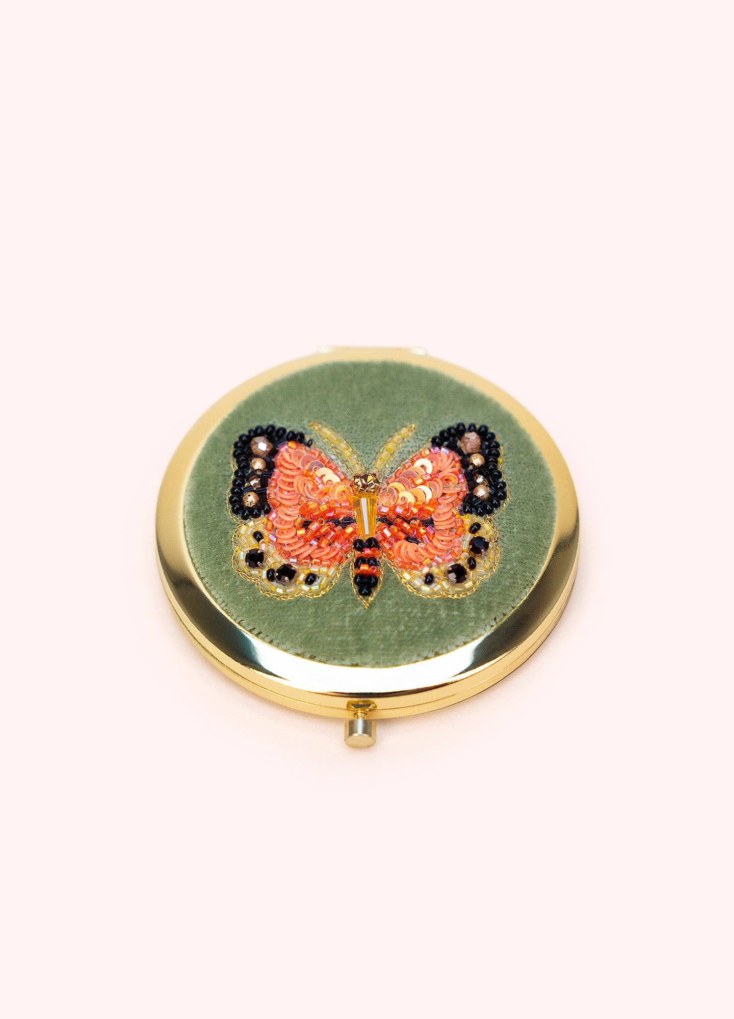 Embroidered Compact Mirror - Bonny Butterfly