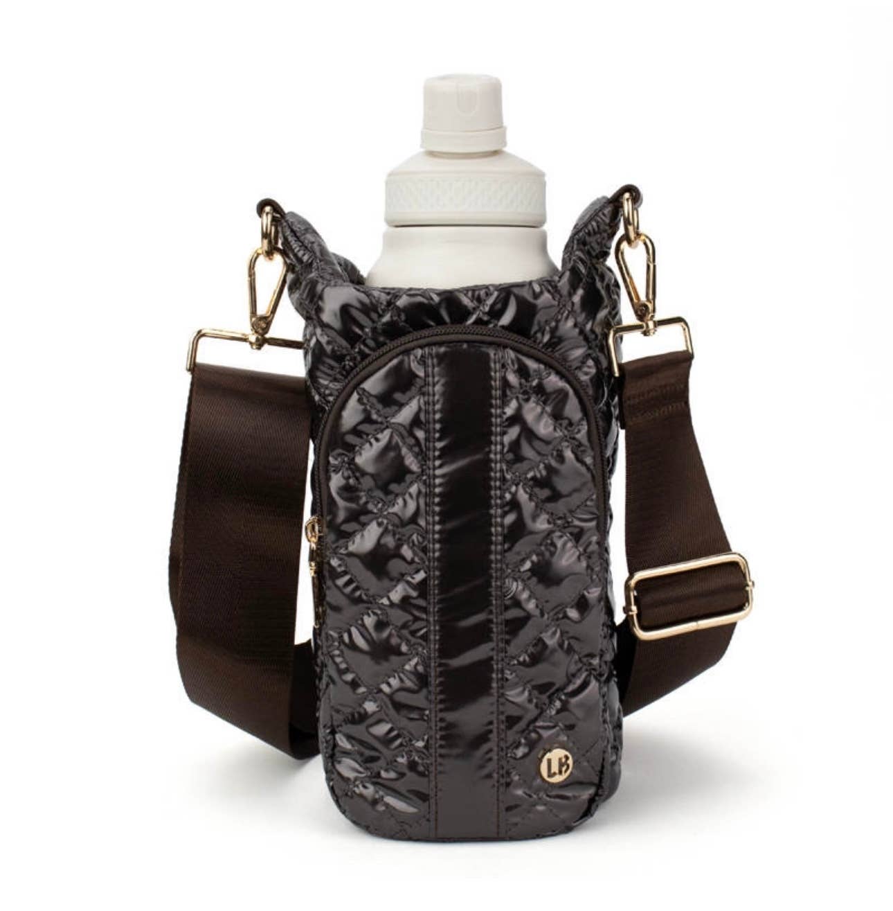 Drink Carrier Crossbody Bag Cup Holder Espresso