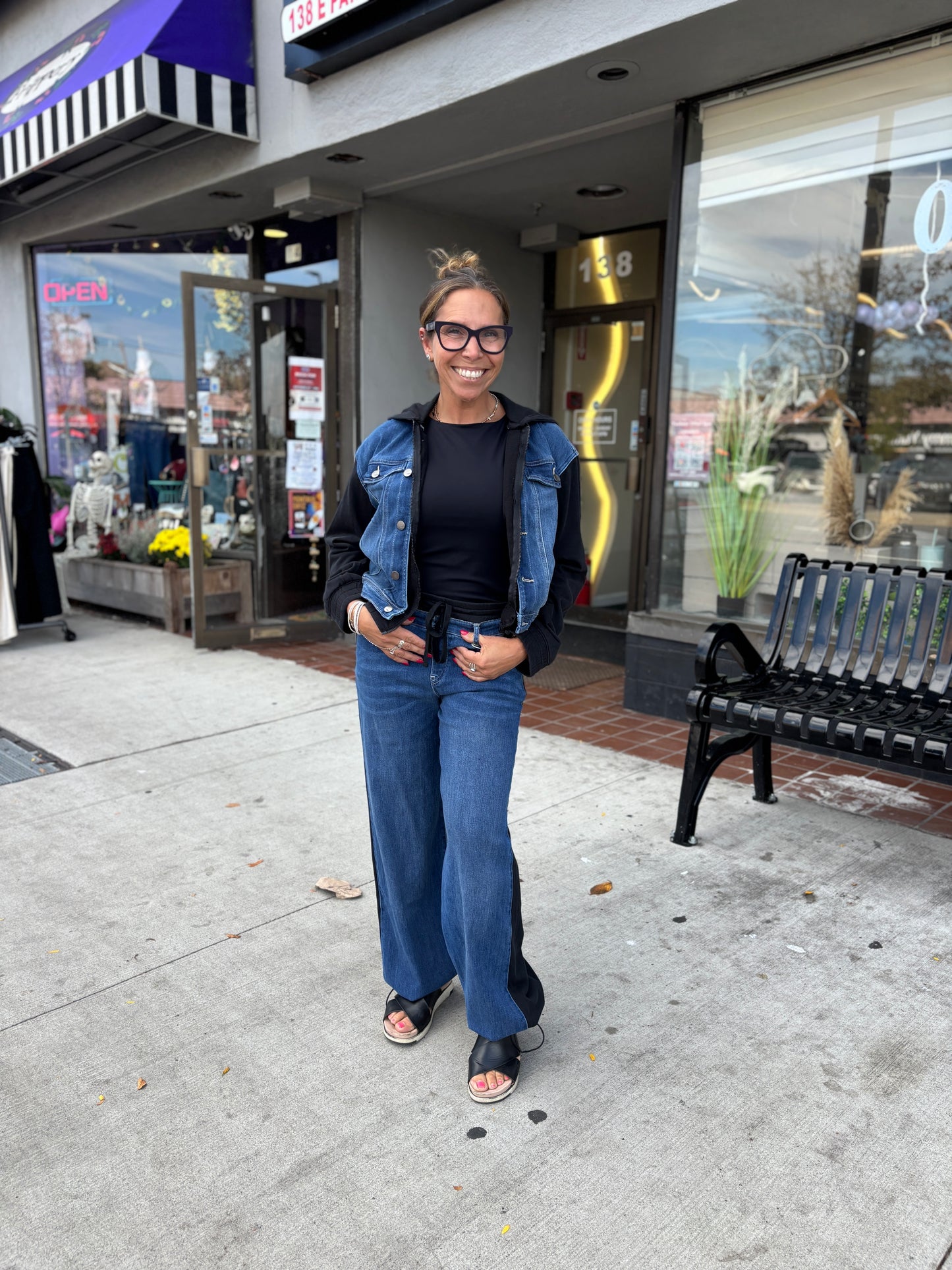 TRACTR JEANS DENIM FRENCH TERRY COMBO JOGGERS