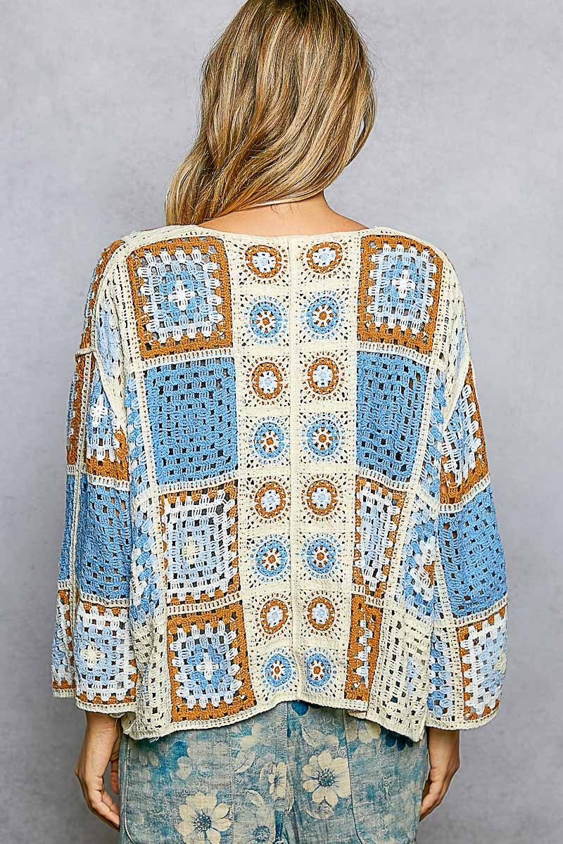 BLUE SKIES AHEAD CROCHET CARDIGAN
