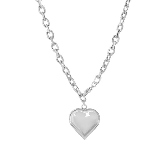 MARLYN SCHIFF PUFFY HEART NECKLACE
