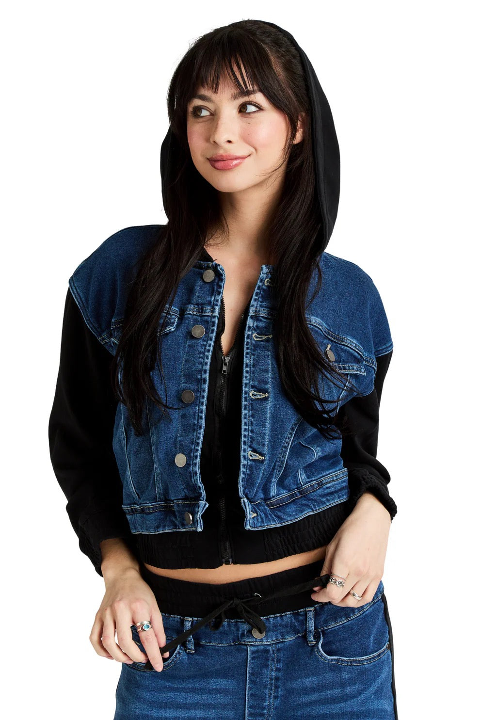 TRACTR DENIM FRENCH TERRY COMBO JACKET