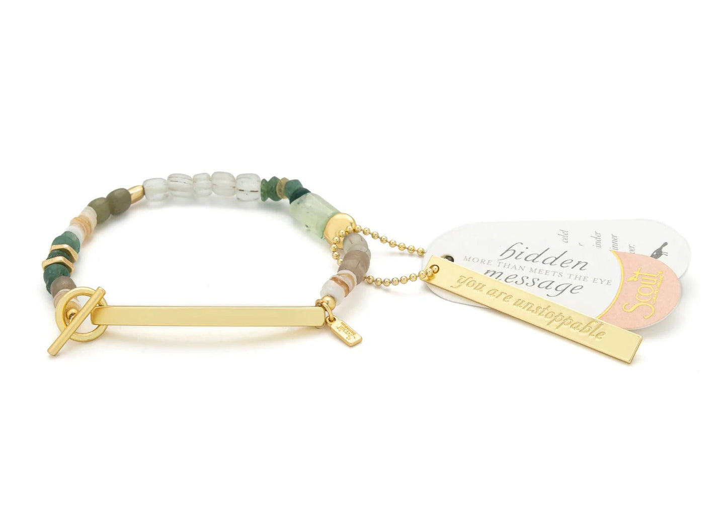 SCOUT CURATED WEARS HIDDEN MESSAGE BRACELET GOLD