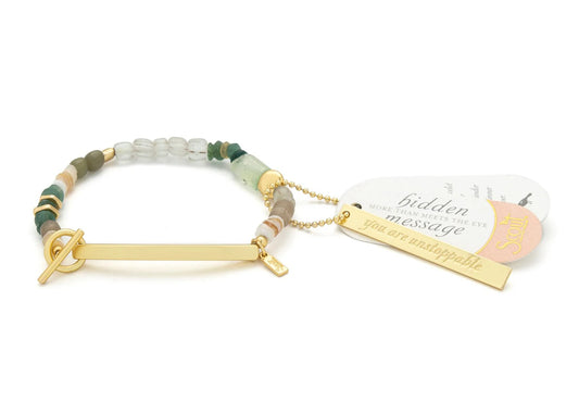 SCOUT CURATED WEARS HIDDEN MESSAGE BRACELET GOLD