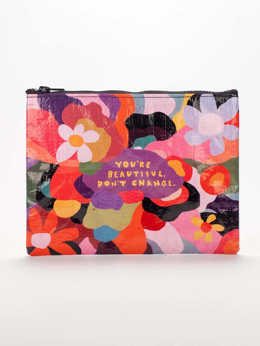 BLUE Q YOU'RE BEAUTIFUL ZIPPER POUCH