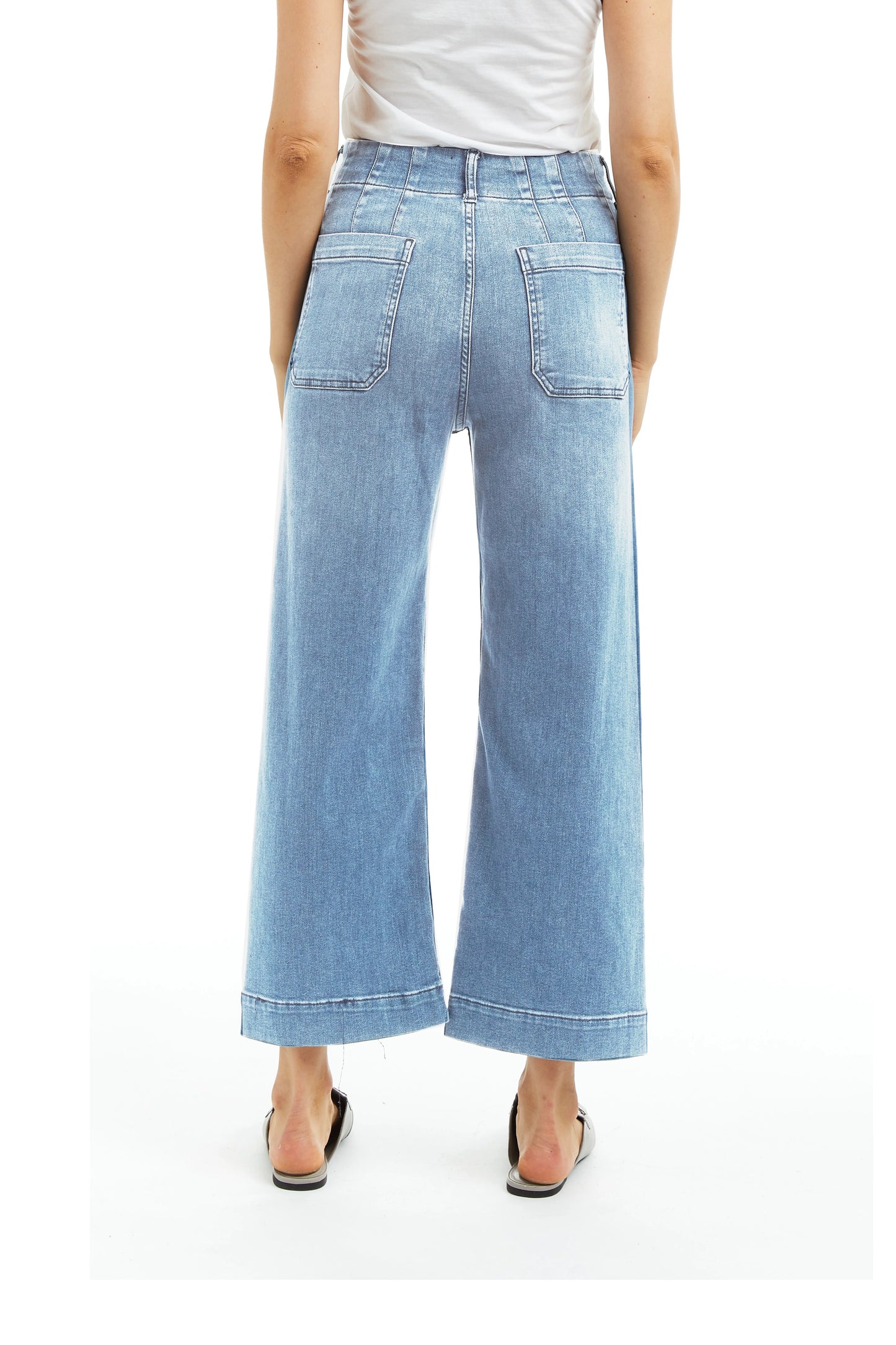 TRACTR PATCH POCKET WIDE LEG JEANS