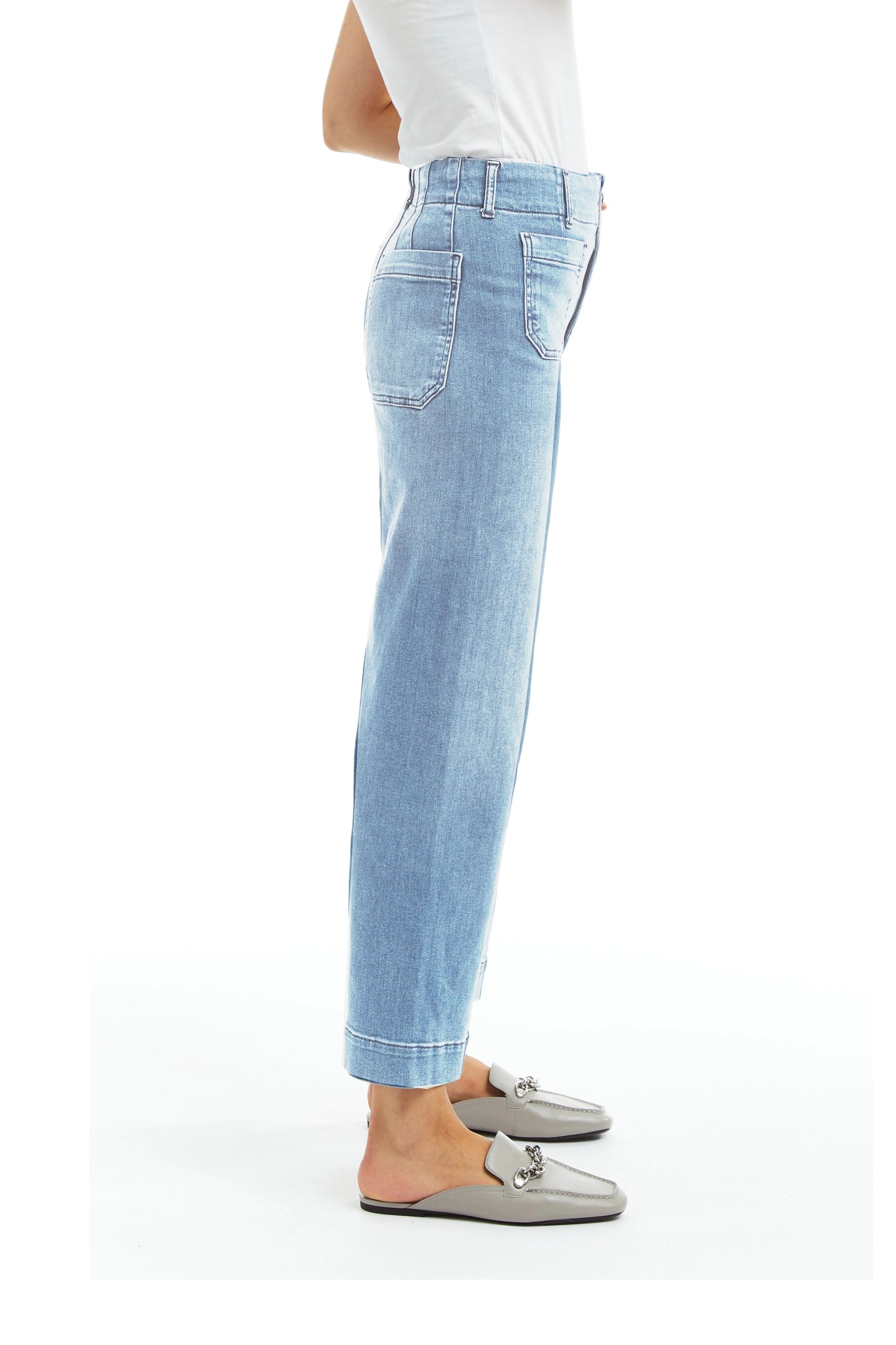 TRACTR PATCH POCKET WIDE LEG JEANS