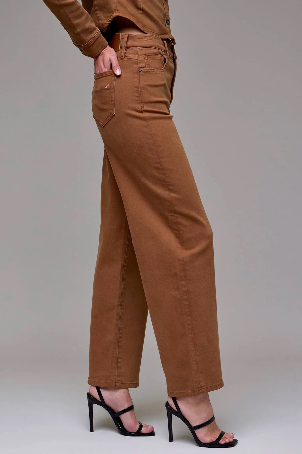 HIDDEN LOGAN TAWNY WIDE LEG JEANS