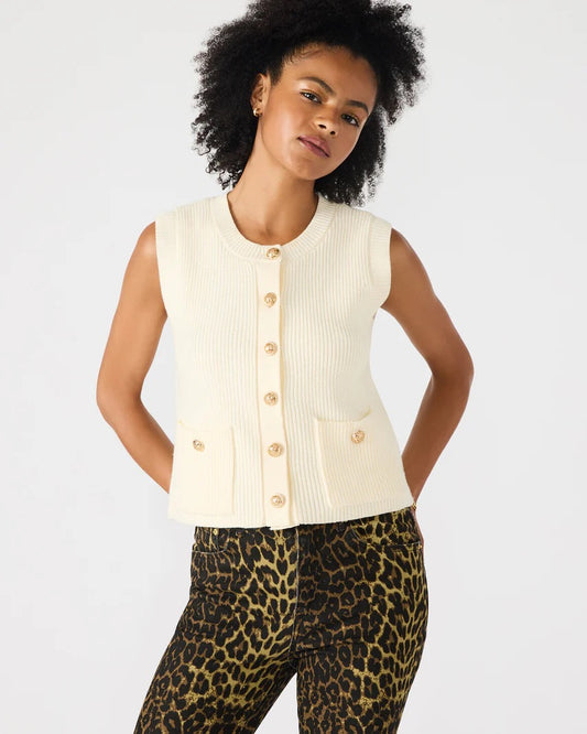 STEVE MADDEN ALIYA BUTTON UP SWEATER VEST