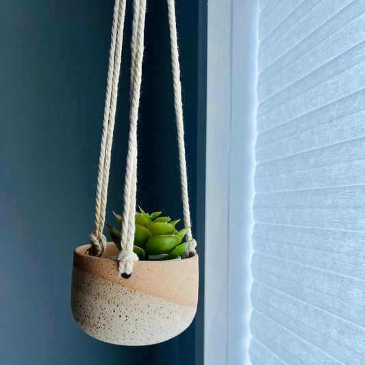 SMALL HANGING ORB PLANTER WITH CORD