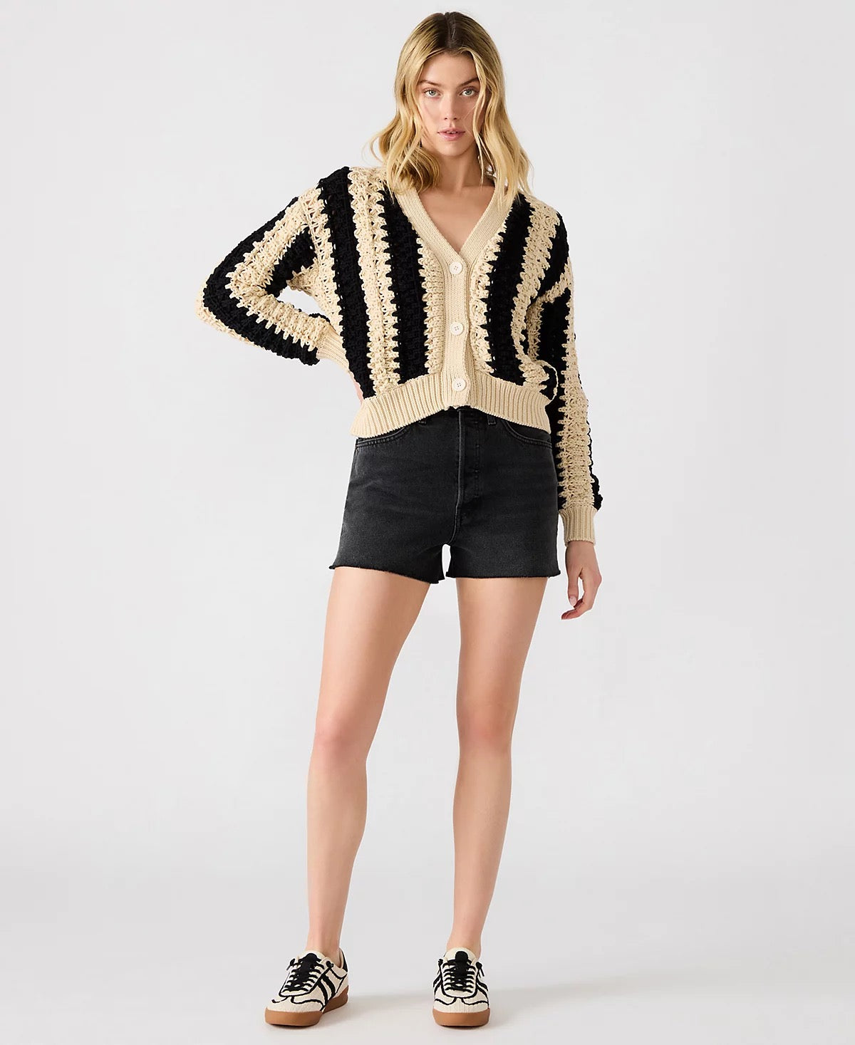 STEVE MADDEN LUCAS STRIPED CARDIGAN