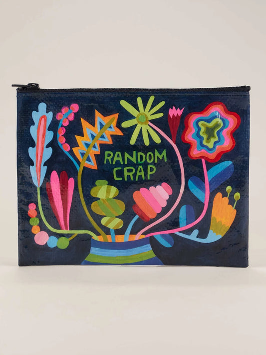 BLUE Q RANDOM CRAP ZIPPER POUCH