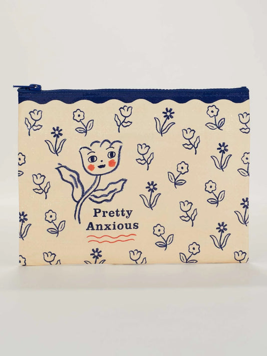 BLUE Q PRETTY ANXIOUS RANDOM CRAP ZIPPER POUCH