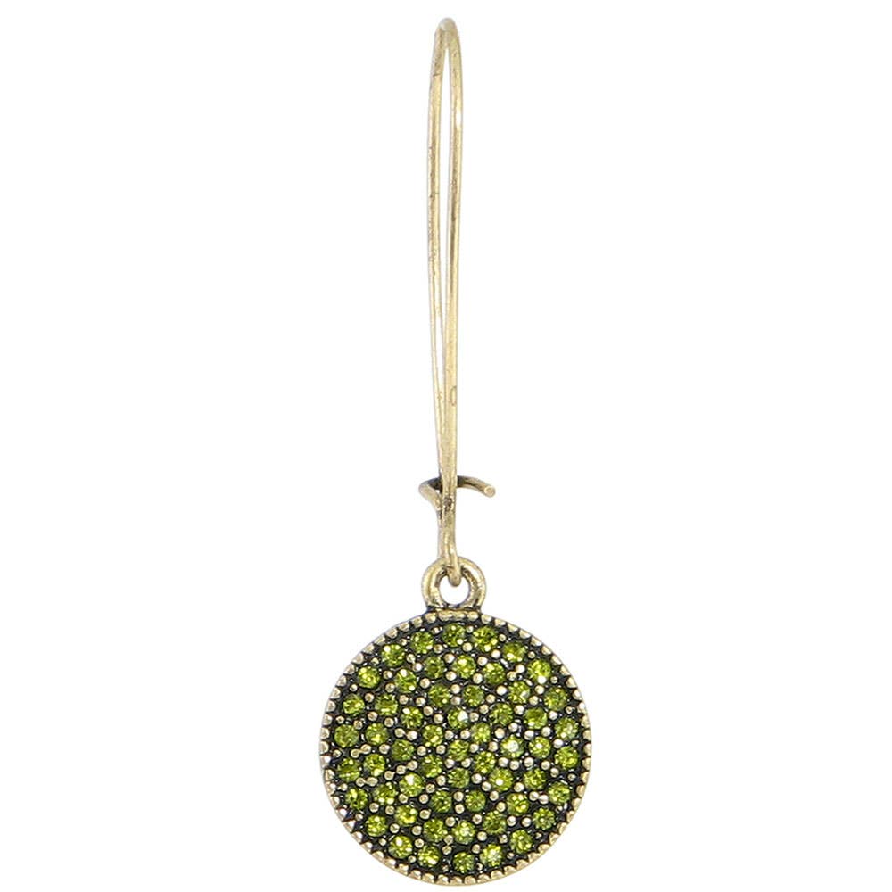 Long Pave Round Earrings