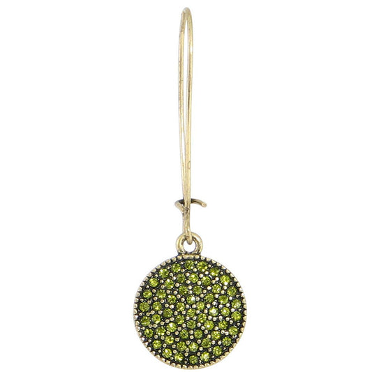 Long Pave Round Earrings