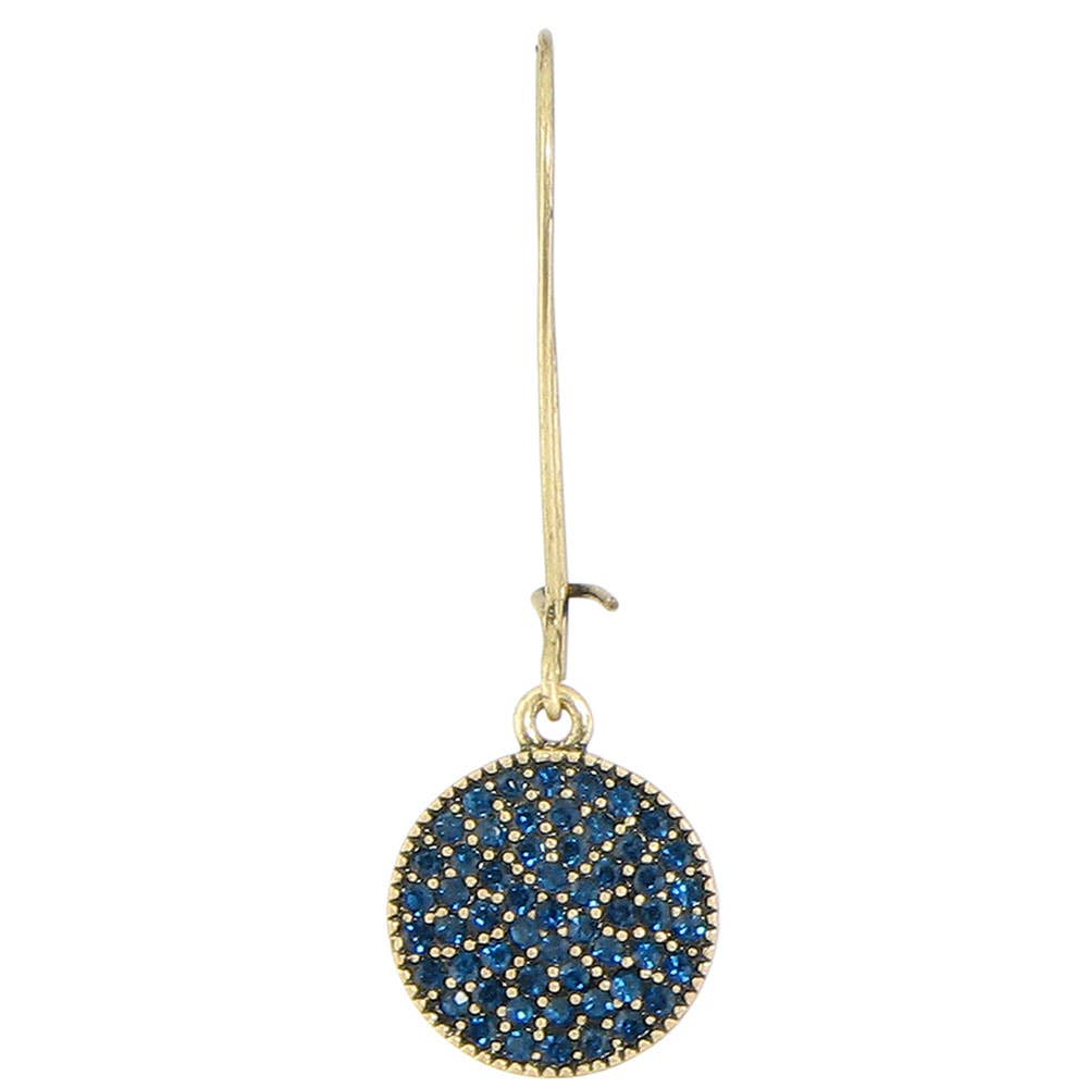 Long Pave Round Earrings